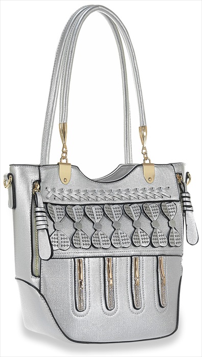 Front Pocket Decorative Tote Handbag